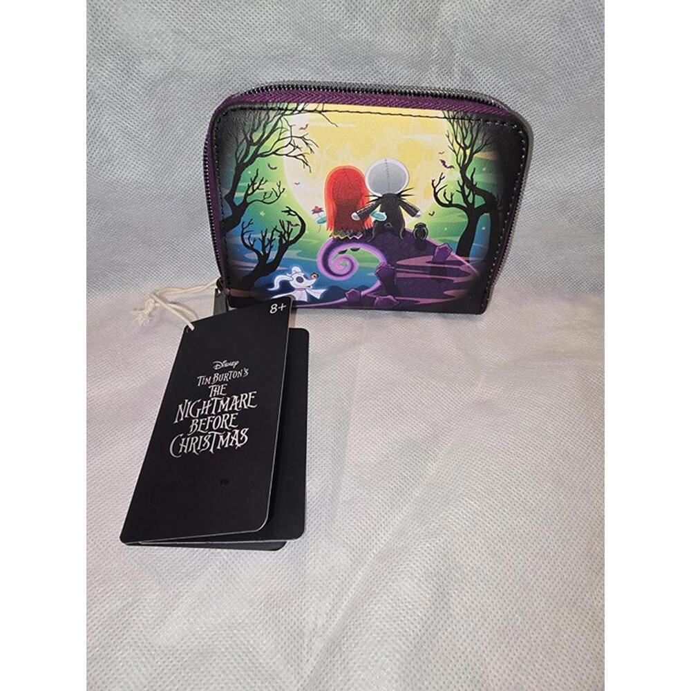 Loungefly NBC Jack & Sally Doll Mini Zip Wallet Moon
